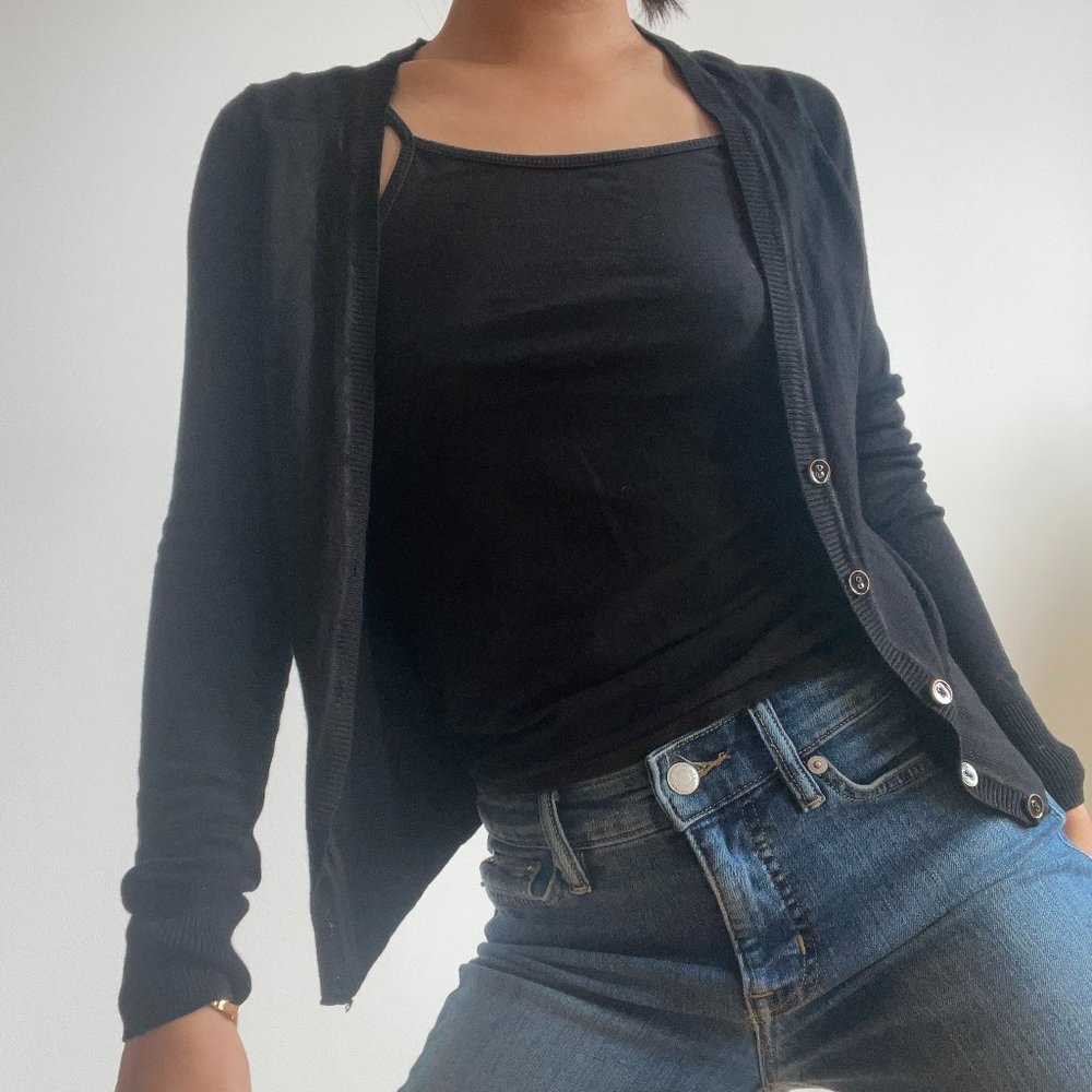 New Look Black Cotton Cardigan EU 36